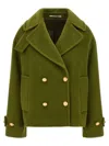 Tagliatore Double-breasted Mohair-wool Blend Coat In Green