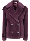 Tagliatore Double Breasted Sheila Coat Pockets In Purple