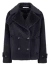 Tagliatore Sheila Double-breasted Alpaca-wool-blend Jacket In Blue