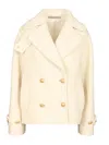 Tagliatore Sheila Double Broasted Coat Coats White In Yellow
