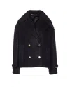 Tagliatore Double-breasted Coat Flap Pockets In Black
