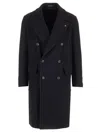 Tagliatore Black Double-breasted Coat With Four Pockets