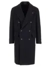 Tagliatore Black Double-breasted Coat With Four Pockets