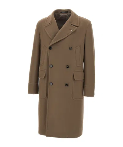 Tagliatore Sherry Double-breasted Peak-lapels Coat In Brown