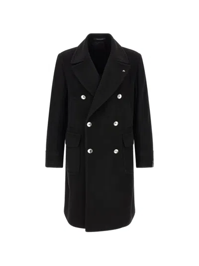 Tagliatore Cashmere Double-breasted Coat In Black