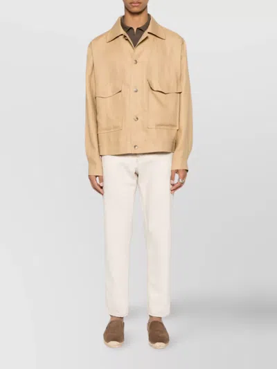 Tagliatore Shirt-jacket Structured Multiple Pockets In Yellow