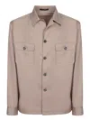 Tagliatore Taupe Cotton Overshirt In Beige