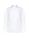 Tagliatore Cotton Tuxedo Shirt In Beige