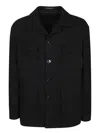 Tagliatore Milton Black Cashmere Overshirt In Black