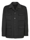 Tagliatore Milton Black Cashmere Overshirt In Black