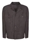 Tagliatore Brown Linen-cotton Jacquard Overshirt In Brown