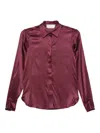 Tagliatore Violet Silk Blend Shirt With Tailored Fit In Purple