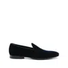 Tagliatore Man Loafers Midnight Blue Size 9 Textile Fibers In Blue