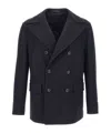Tagliatore Multiple Pockets Double-breasted Coat In Black