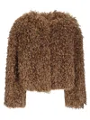 Tagliatore Short Fur Coat In Synthetic Fabric In Brown