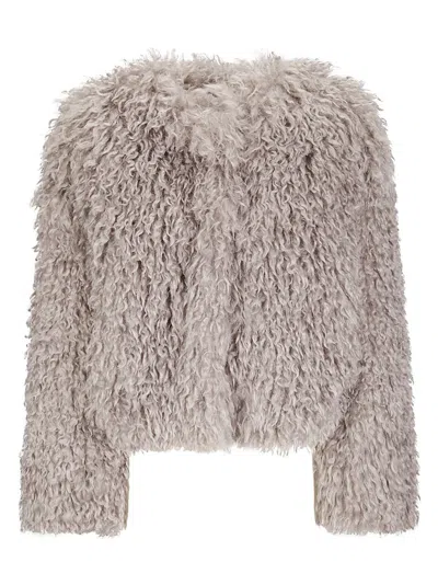 TAGLIATORE TAGLIATORE SHORT FUR COAT IN SYNTHETIC FABRIC