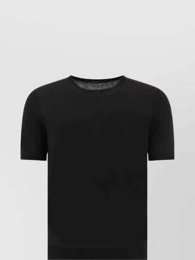 Tagliatore Short Sleeve Round Neck Plain T-shirt In Green