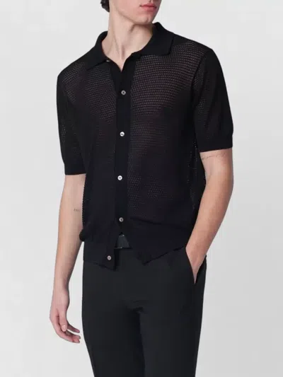 Tagliatore Short Sleeve Sheer Fabric Women Shirt In Multi