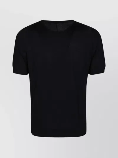 Tagliatore Short Sleeve V-neck T-shirt In Black
