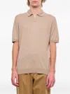 Tagliatore Pointed Collar Short-sleeved Polo Shirt Without Buttons In Brown