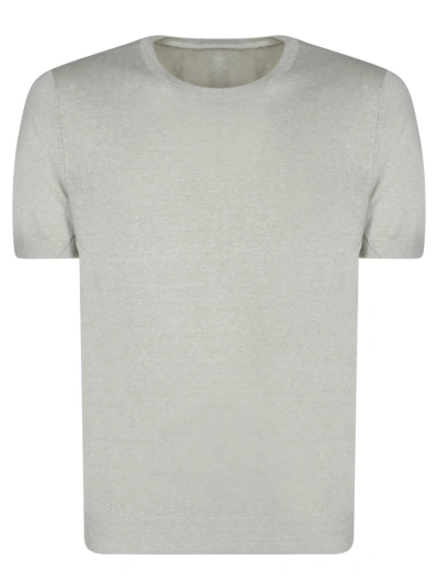 Tagliatore Short Sleeves Light Green T-shirt In White