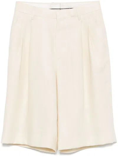 TAGLIATORE TAGLIATORE LINEN SHORTS IN IVORY