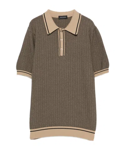 Tagliatore Short-sleeve Polo Shirt In Brown