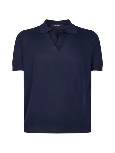 Tagliatore Short-sleeve Polo T-shirt In Blue