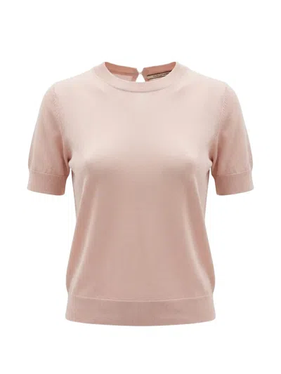 Tagliatore Short-sleeve Silk Top In Pink