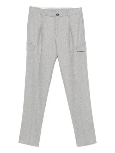 Tagliatore Side-pocket Trousers In Gray