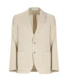Tagliatore Wool And Silk Blend Blazer In Neutral