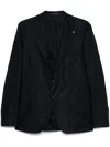 Tagliatore Silk Blazer In Blue