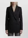 Tagliatore Silk Blend Double-breasted Suit Jacket In Black