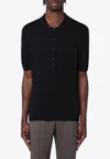 Tagliatore Silk-blend Polo T-shirt In Black
