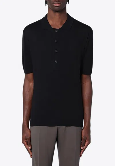 TAGLIATORE SILK-BLEND POLO T-SHIRT