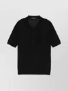 Tagliatore Silk Blend Short Sleeve Polo Shirt In Black