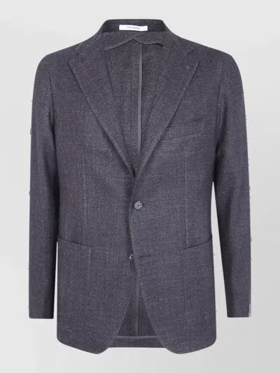 Tagliatore Silk Blend Single Breasted Suit Jacket In Blue