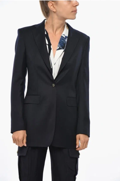 Tagliatore Silk Blend Slim Fit Blazer With Flap Pockets In Black