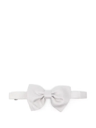 Tagliatore Silk Bow Tie In White