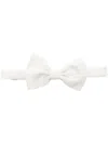 Tagliatore White Solid Logo Bowtie In White