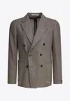 Tagliatore Brown Silk And Wool Montecarlo Double-breasted Blazer