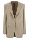 Tagliatore Silk Two-button Jacket With Patch Pockets In Multi