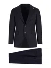 Tagliatore Double-breasted Tailored Suit With Classic Navy Blazer In Black