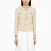 TAGLIATORE TAGLIATORE SINGLE-BREASTED BEIGE COTTON-BLEND JACKET WITH BUTTONS