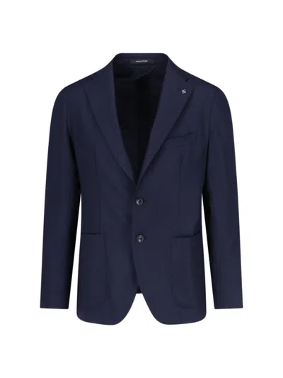 TAGLIATORE SINGLE-BREASTED BLAZER - BLUE