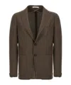 Tagliatore Wool Blazer In Super 100's In Brown