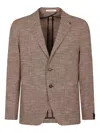 Tagliatore Textured Brown Jacket With Notch Lapel In Brown