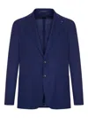 Tagliatore Brooch-detail Single-breasted Blazer In Blue
