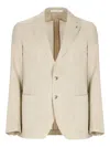 Tagliatore Wool And Silk Blend Blazer In Neutral