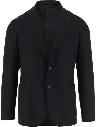 Tagliatore Single-breasted Blazer In Black